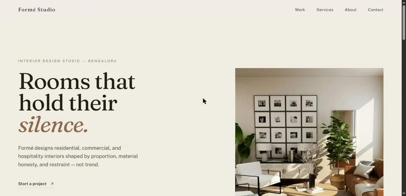 Formé Studio website design