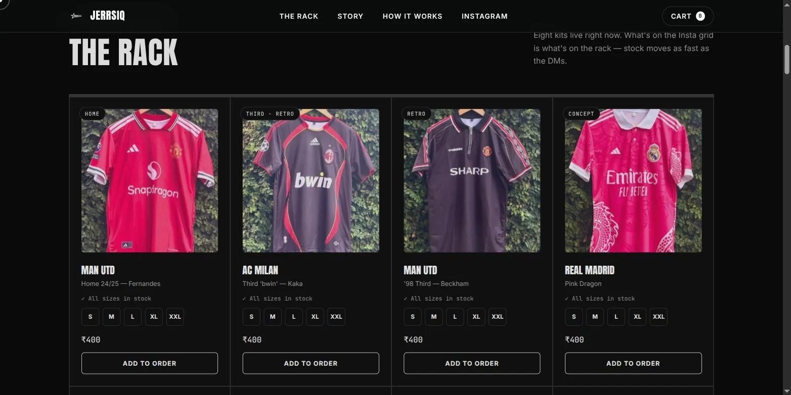 JERRSIQ website design